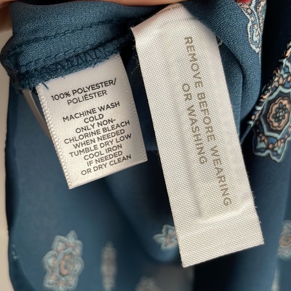 Loft Blue Patterned Top - Medium - Picture 4 of 6